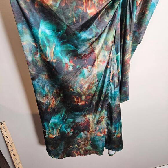 Pretty Little Thing Sexy Satin Strappy Midi Dress Sz 8 - Picture 11 of 14